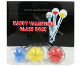 Valentine Glass Rose Small 4" - Display of 24 (MSRP $4.99 Each)
