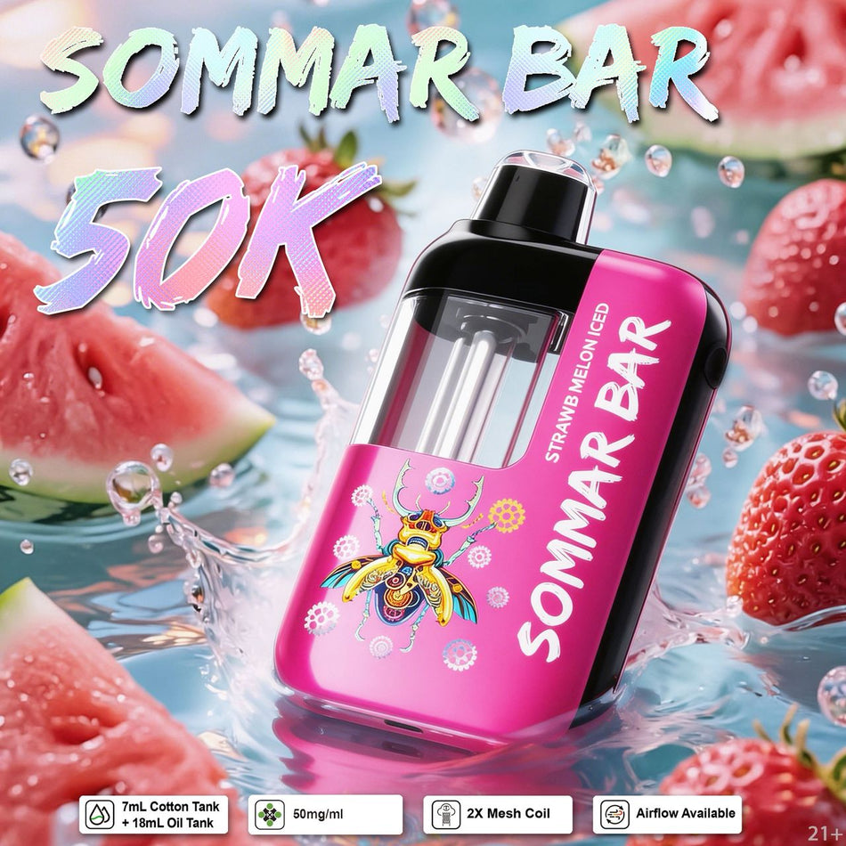 Sommer Bar 50K Puffs 25mL Disposable Vape - Display of 5