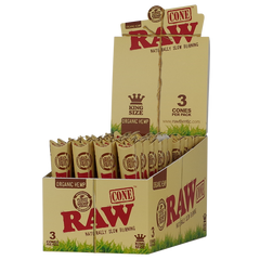 RAW Organic Hemp Cones King Size - Display of 32