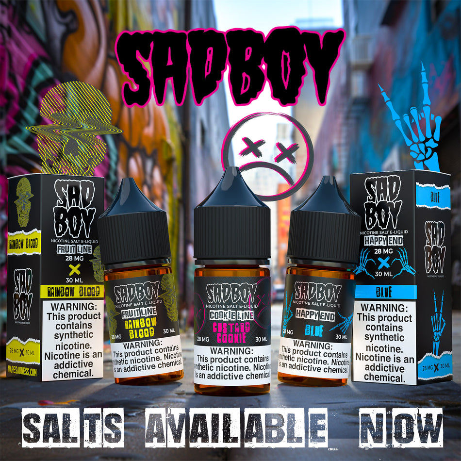 SadBoy Synthetic Nicotine Salt E-Liquid 30mL (MSRP $19.99)