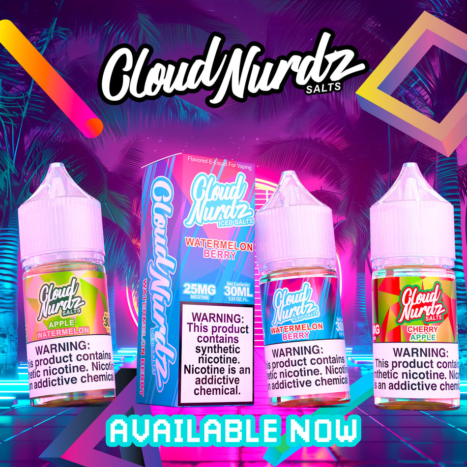Cloud Nurdz Synthetic Nicotine Salt E-liquid 30mL (MSRP $19.99)
