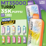 Lost Mary MT35000 Turbo Disposable Vape - Display of 5 (MSRP $24.99 Each)