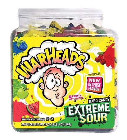 Warheads Extreme Sour Hard Candy - Jar of 240