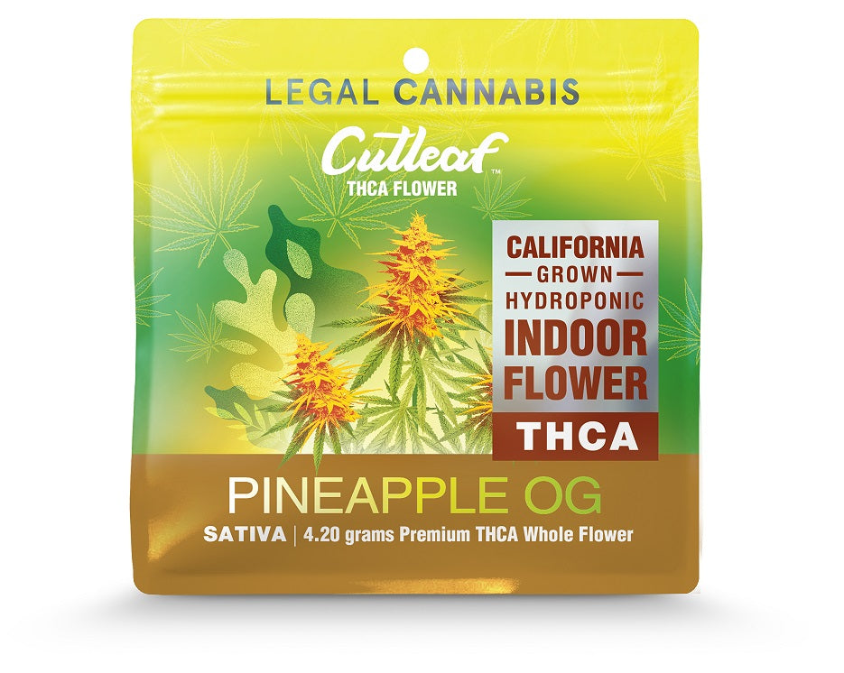 Cutleaf THCA Hemp Flower Indoor Exotics 4.2g - Display of 10 (MSRP $29.99 Each)