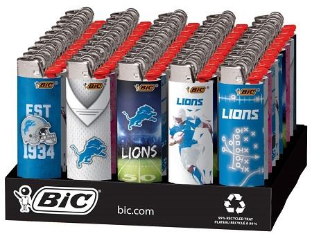Bic Lighter Detroit Lions - Display of 50