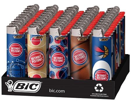 Bic Lighter Detroit Pistons - Display of 50