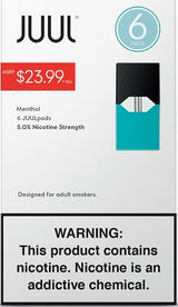 JUUL Prefilled Replacement Pods Pre-Priced 6pk - Display of 4 (MSRP $23.99 Each)