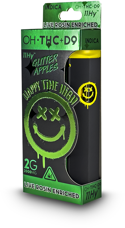 Happy Time High THC-O + D9 2g Disposable Vape - Display of 5 (MSRP $49.99 Each)