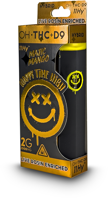 Happy Time High THC-O + D9 2g Disposable Vape - Display of 5 (MSRP $49.99 Each)