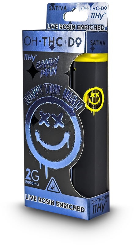 Happy Time High THC-O + D9 2g Disposable Vape - Display of 5 (MSRP $49.99 Each)