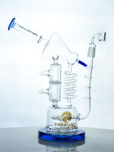 Tsunami 12in Glass Water Pipe Double Shower Head Sprinkler Honeycomb Twist Recycler (MSRP $169.99)