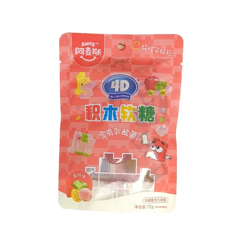 Amos 4D Gummy 72g - Exotic Candy - Display of 8 (China)