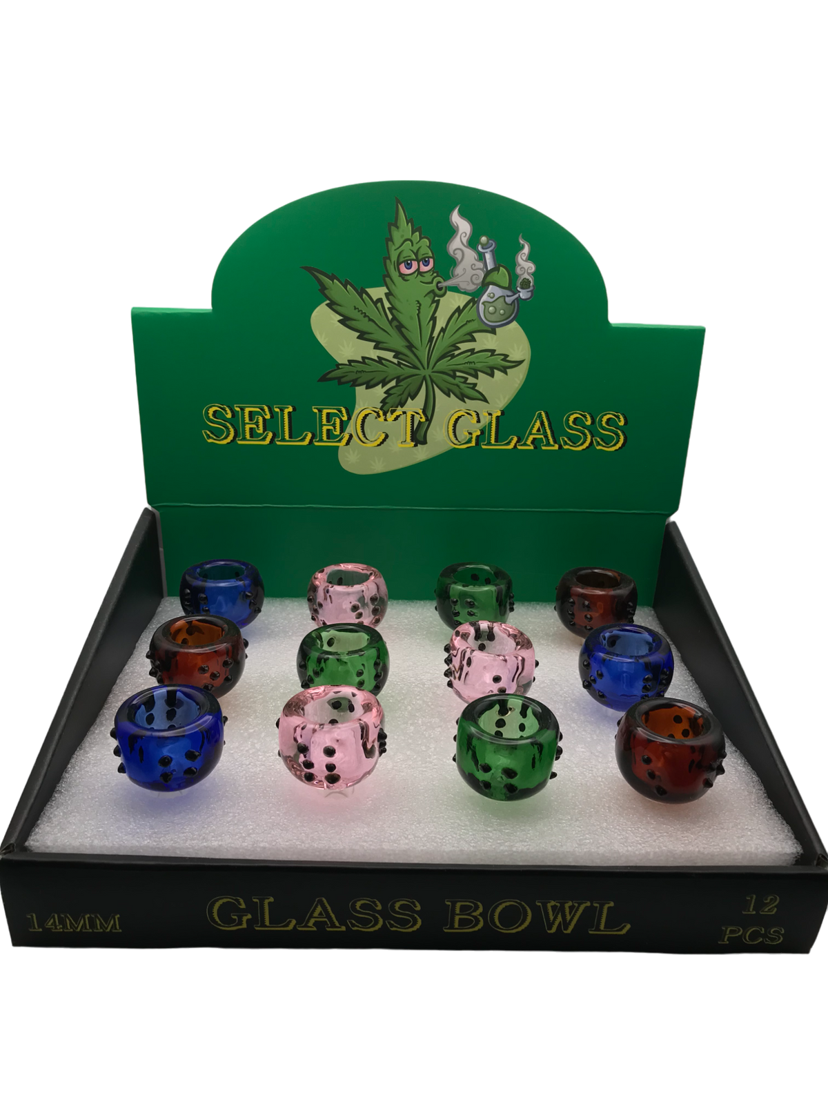 14mm Select Glass Bowl Dice 12 Count Display ($6.99 MSRP)