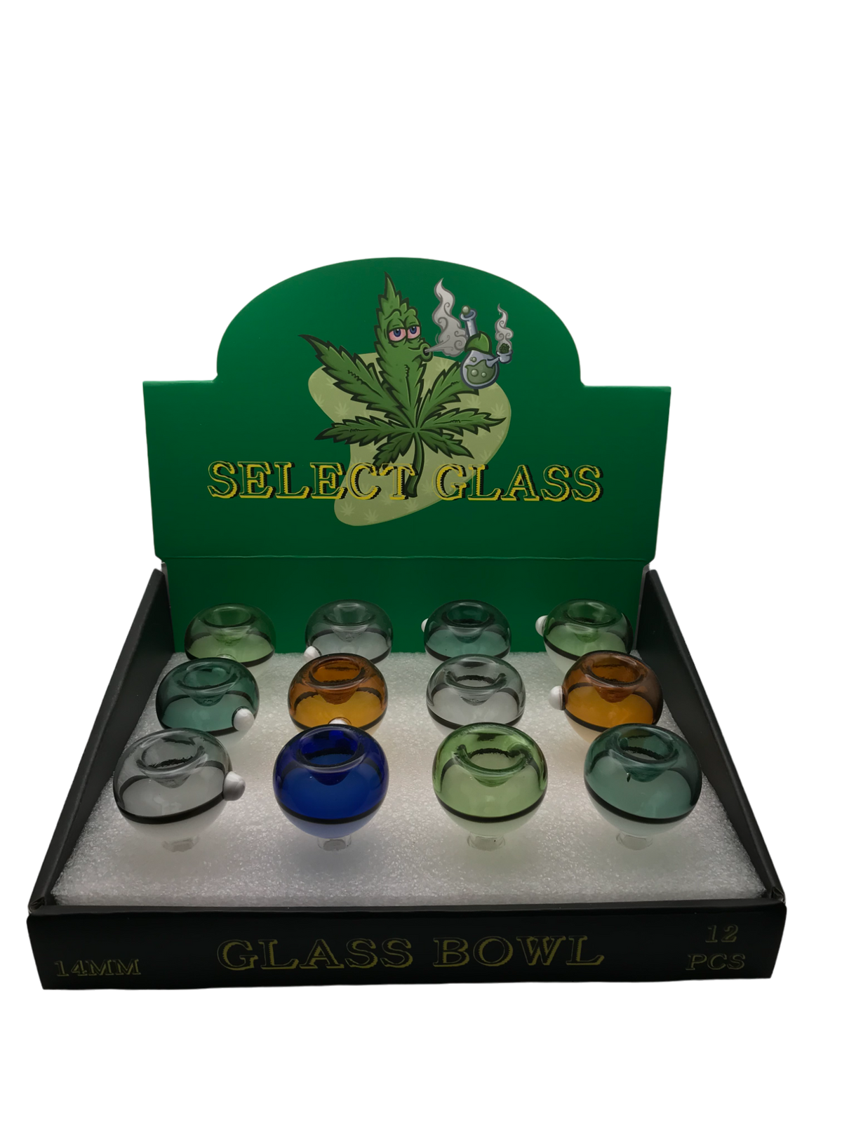 14mm Select Glass Bowl Round 12CT Display ($6.99 MSRP)