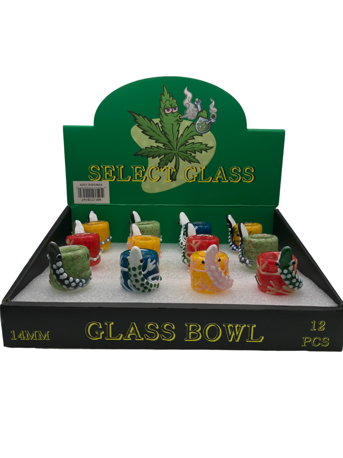 14mm Select Glass Bowl Toad 12 Count Display ($9.99 MSRP)