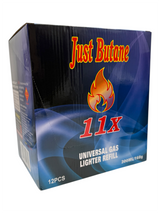 Just Butane 11x Universal Gas Lighter Refill 750mL - Display of 12 (MSRP $9.99 Each)