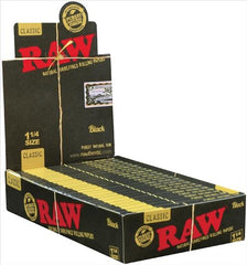 RAW Black Classic Papers 1 1/4 Size - Display of 24