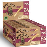 Zig Zag Unbleached Cones 70's - 24 Pack / Display of 12