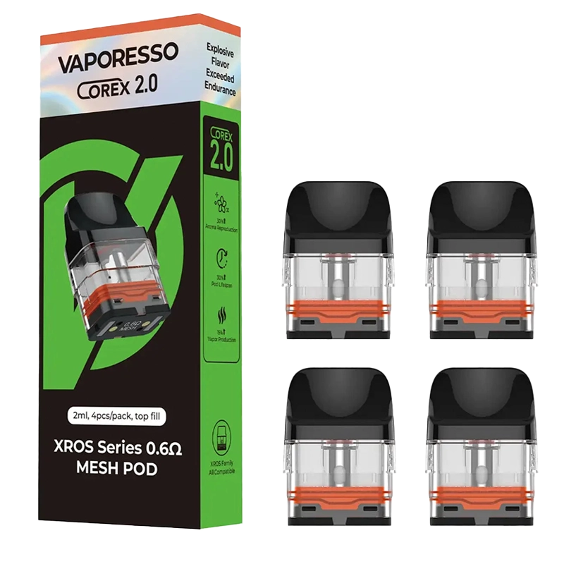 Vaporesso XROS Series 2mL Top Fill Replacement Pods - Pack of 4 (MSRP $19.99)
