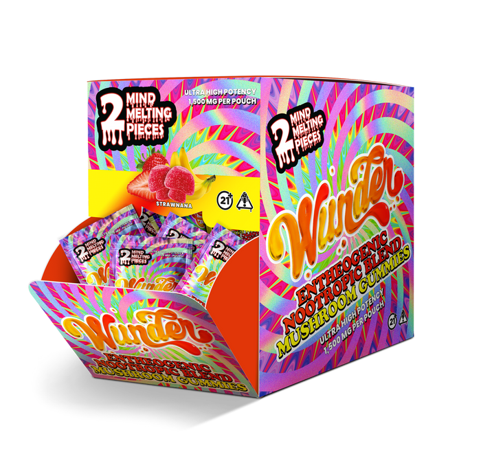 Wunder - Mild Melt Mushroom Gummies (2pc) - Display of 30 (MSRP $6.99 Each)