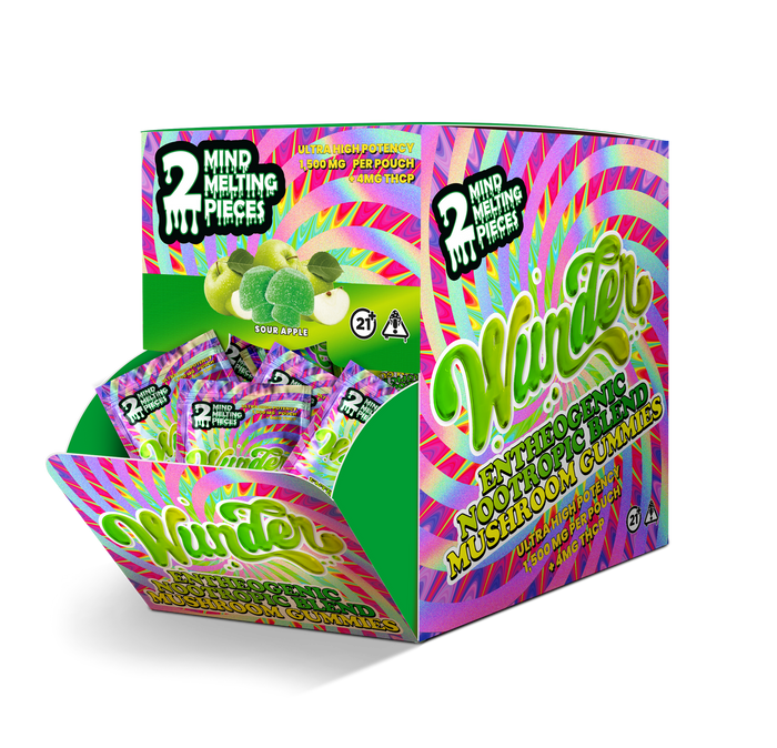 Wunder - Mild Melt Mushroom Gummies (2pc) - Display of 30 (MSRP $6.99 Each)