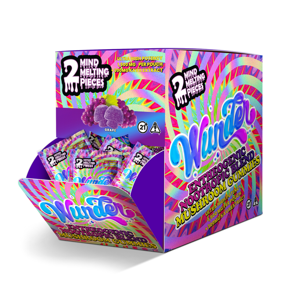 Wunder - Mild Melt Mushroom Gummies (2pc) - Display of 30 (MSRP $6.99 Each)