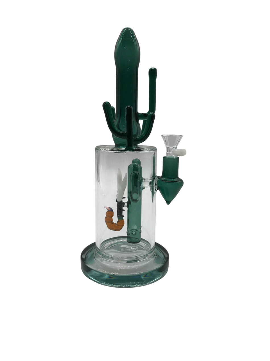 Glass Bong 12in Green Cactus Design (MSRP $69.99)