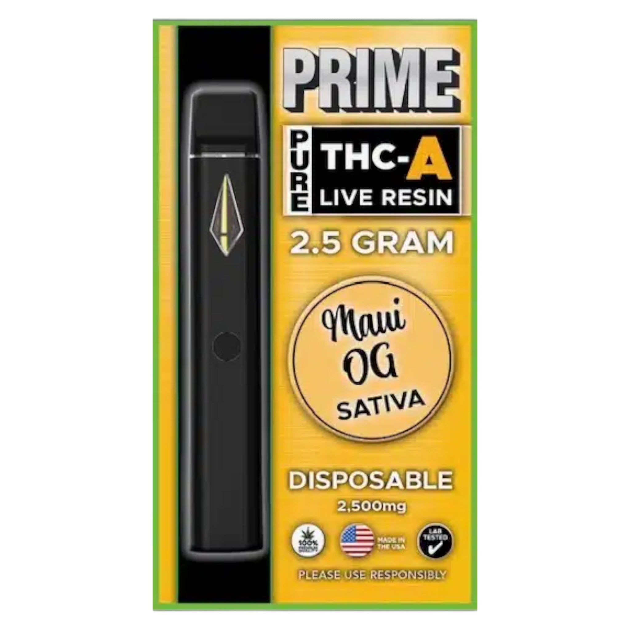 Prime 2.5g THC-A Live Resin Disposable (MSRP $34.99ea)