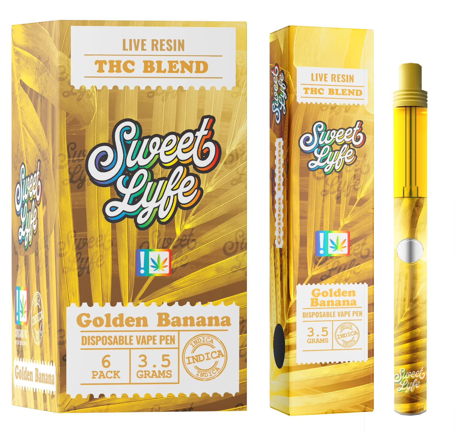 Sweet Lyfe 3.5g Live Resin THC Blend Disposable - Display of 6 (MSRP $49.99 Each)