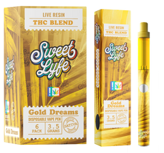 Sweet Lyfe 3.5g Live Resin THC Blend Disposable - Display of 6 (MSRP $49.99 Each)