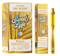 Sweet Lyfe 3.5g Live Resin THC Blend Disposable - Display of 6 (MSRP $49.99 Each)