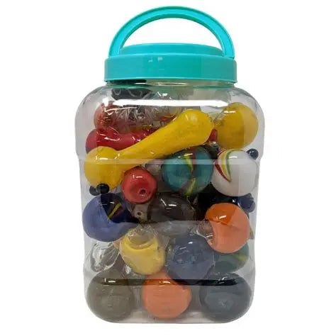 3.75 " IDGAF Hand Pipe Assorted Color - Jar of 24 (HPDJ-600)