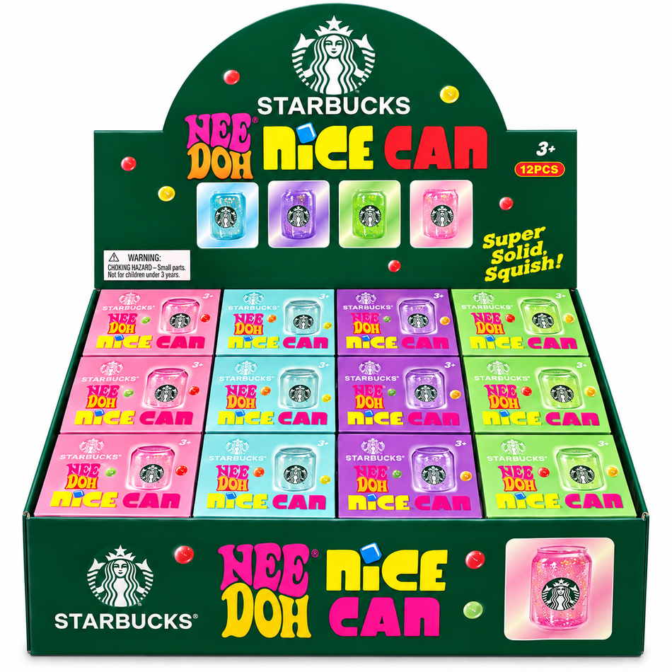 NeeDoh Nice Can Starbucks Squishy - Display of 12
