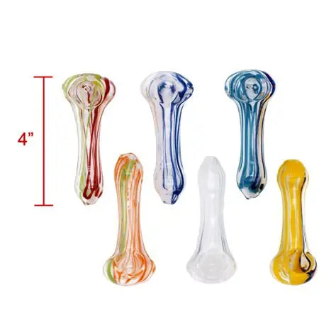 IDGAF 4" Regular Glass Hand Pipes - Jar of 30 (MSRP $14.99 Each)