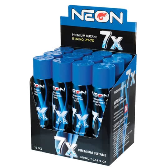 Neon Butane Gas 7x 300ml - 12ct Display