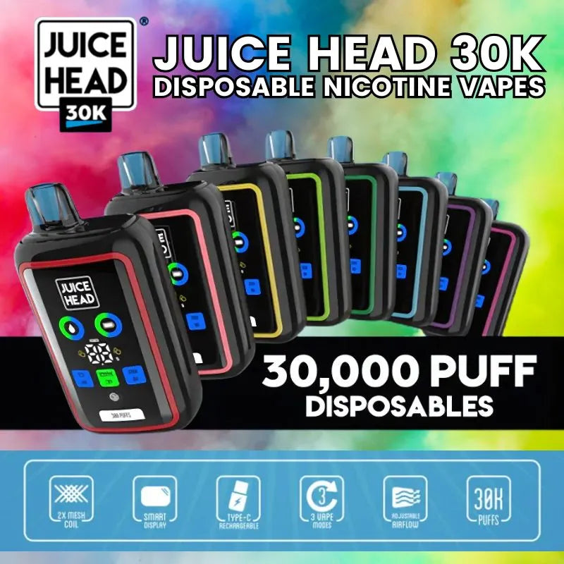 Juice Head 30K Puffs Disposable With Smart Screen - Display of 5 (MSRP $24.99 Each)