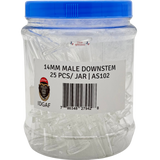 IDGAF 8 Inch 14mm Male Perculator Downstem - Jar of 25 (MSRP $2.99 Each)