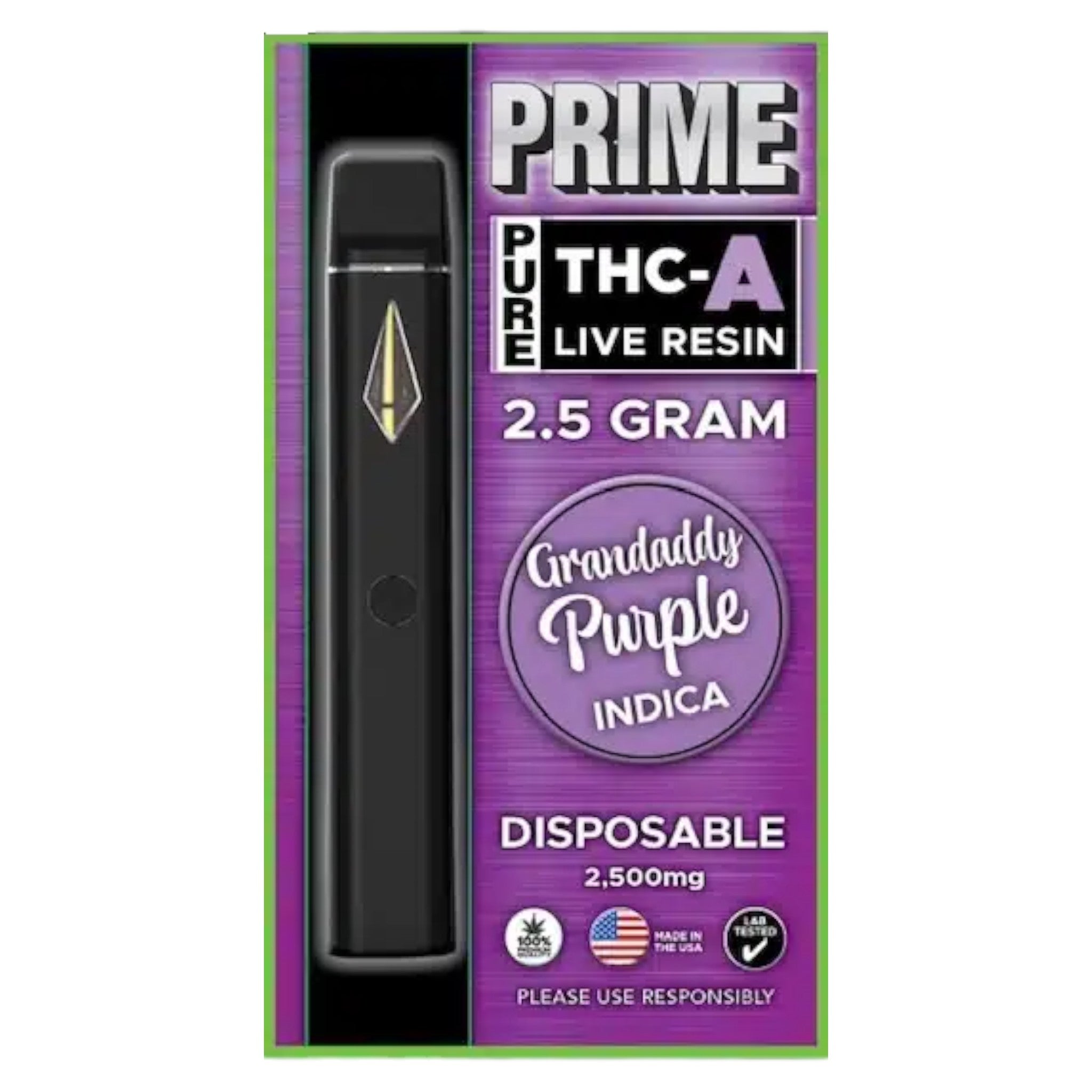 Prime 2.5g THC-A Live Resin Disposable (MSRP $34.99ea)