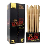 Raw Black King Size Cones - 75 Piece Box