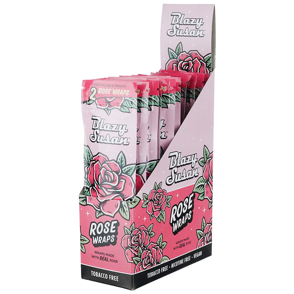 Blazy Susan Rose Petal Hemp Wraps - 2 Pack/Display of 25