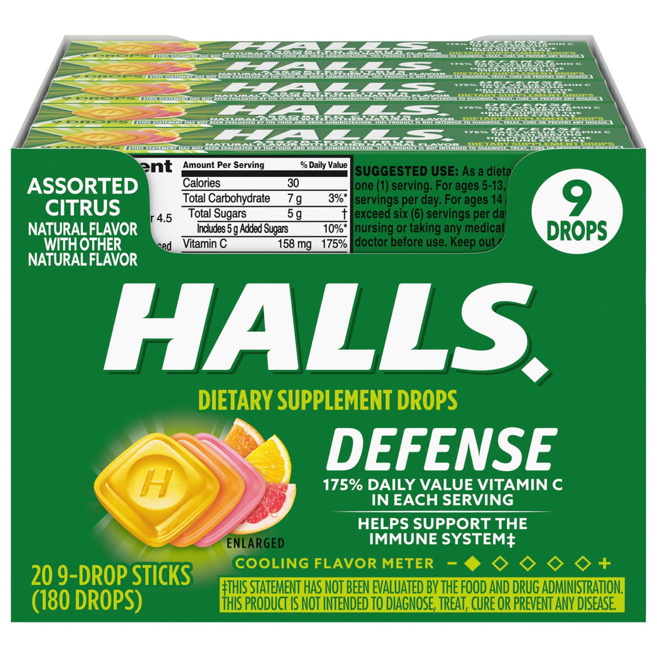 Halls Cough Drops 20 9pk Sticks