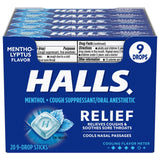 Halls Cough Drops 20 9pk Sticks