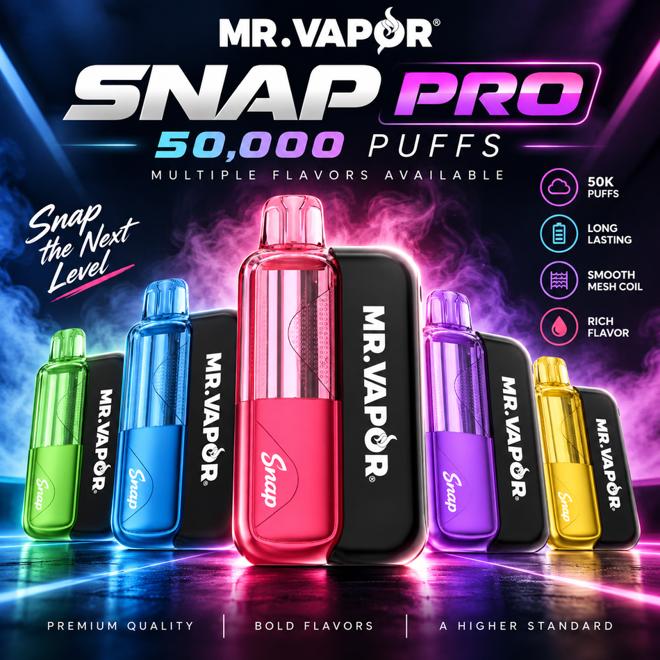 Mr. Vapor Snap Pro Kit 50K Puffs Disposable Vape - Display of 5