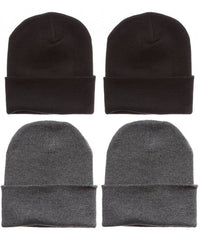 Skull Cap Beanie Plain Colors - Bag of 12pc