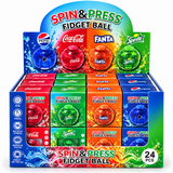 Spin & Press Fidget Ball Assorted Pop - Display of 24