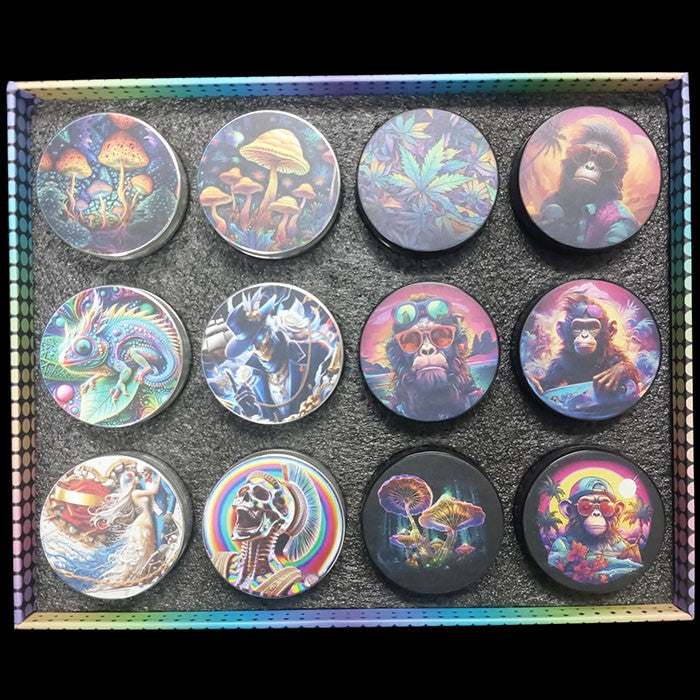 Crushers Premium 63mm Herb Grinders - Display of 12