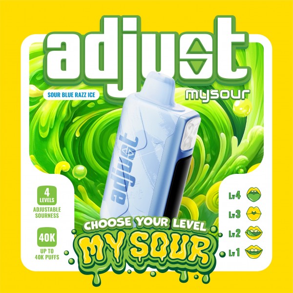Adjust MySour 40K Puffs 20mL Disposable Vape - Display of 5 (MSRP $24.99 Each)