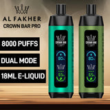 Al Fakher Crown Bar 8000 Pro 8K Puffs 18mL DTL Disposable - Display of 5 (MSRP $24.99 Each)