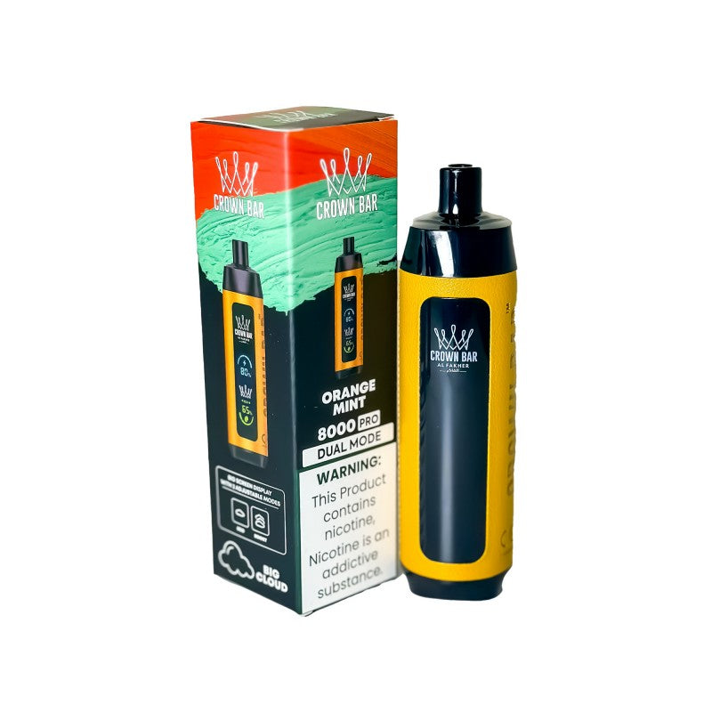 Al Fakher Crown Bar 8000 Pro 8K Puffs 18mL DTL Disposable - Display of 10 (MSRP $24.99 Each)