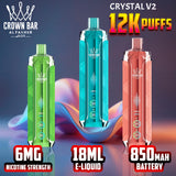 Al Fakher Crown Bar Crystal V2 12000 Puffs DTL Disposable Vape - Display of 5 (MSRP $24.99 Each) (Copy)